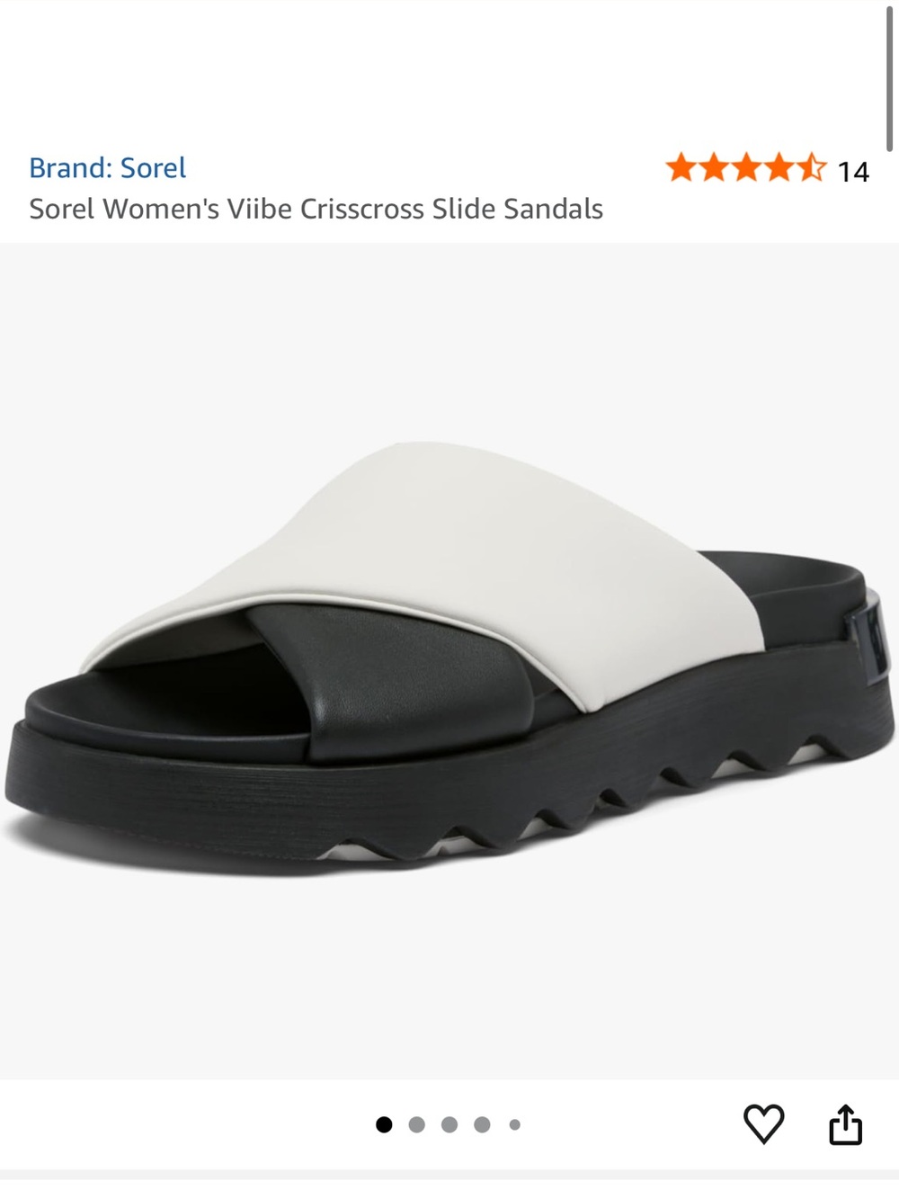 Sorel Two-Tone Crisscross Slide Sandals - Black & Sea Salt